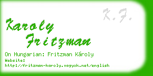 karoly fritzman business card